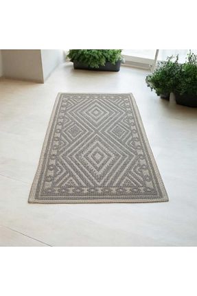 گلیم طوسی پنبه ای NikAr Home - کد 877716284