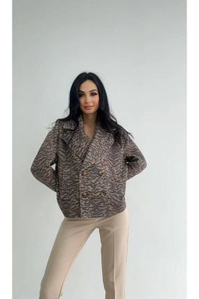 پالتو پشمی رنگی زنانه اورسایز Swass - کد 877703494