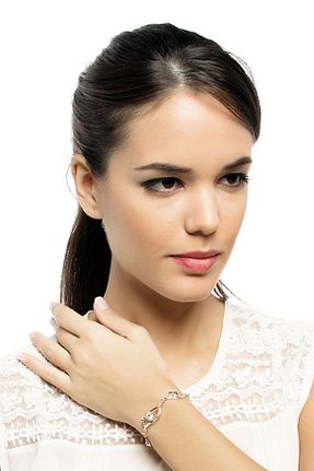 دستبند جواهر رنگی زنانه زیرکن ROUGE - کد 877709268