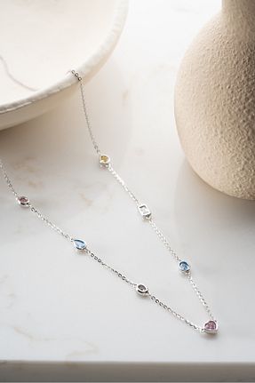 گردنبند نقره رنگی زنانه 925 عیار Silvano Jewelry - کد 877713468
