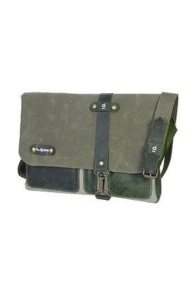 کیف پستچی خاکی زنانه چرم خالص Hulganz - کد 877721281