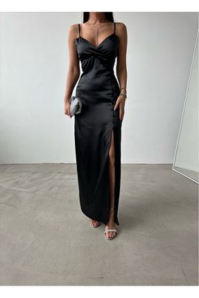 لباس مجلسی و فارغ التحصیلی مشکی زنانه ساتن novalook - کد 877730724