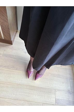 کفش پاشنه بلند کلاسیک زرشکی زنانه چرم مصنوعی Eataly Shoes - کد 877717408