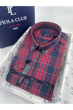 پیراهن زرشکی مردانه اسلیم Piola Club - کد 873353063