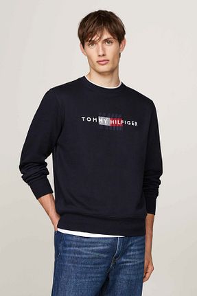 سوئیشرت سرمه ای مردانه چاپی Tommy Hilfiger - کد 873418434