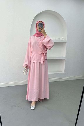 ست بالاتنه و پائین تنه صورتی زنانه بافتنی Pardesü Dünyası - کد 877889996