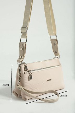 کیف دوشی بژ زنانه چرم مصنوعی Just Polo - کد 877880237