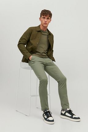 شلوار سبز مردانه پنبه - الاستین Jack & Jones - کد 517243451