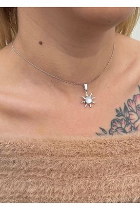 گردنبند جواهر سبز زنانه برنجی takıtarzım - کد 877900087