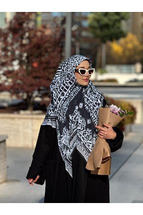 روسری طوسی پلی استر Ahivera - کد 877918524