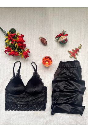 ست لباس زیر اسپرت مشکی زنانه دانتل beshineunderwear - کد 878075465