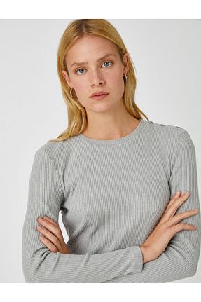 بلوز طوسی زنانه ساده Koton - کد 376458793