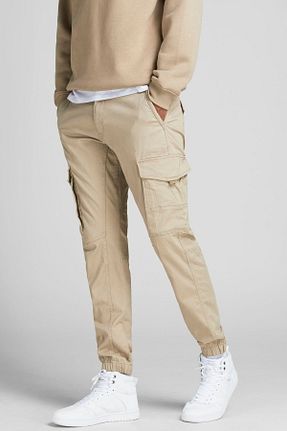 شلوار بژ مردانه پنبه ای Jack & Jones - کد 290177149