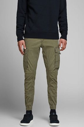 شلوار سبز مردانه پنبه - الاستین Jack & Jones - کد 31178091