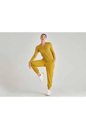 پلیور زرد زنانه ساده United Colors of Benetton - کد 379621453