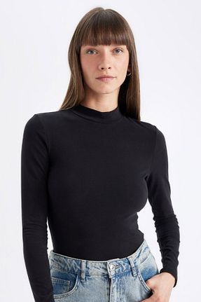 بلوز مشکی زنانه ساده Defacto - کد 850993157