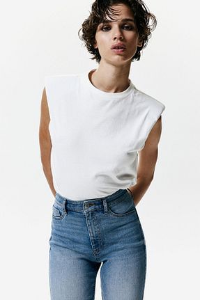 شلوار جین آبی زنانه پاچه تنگ H&M - کد 859072219