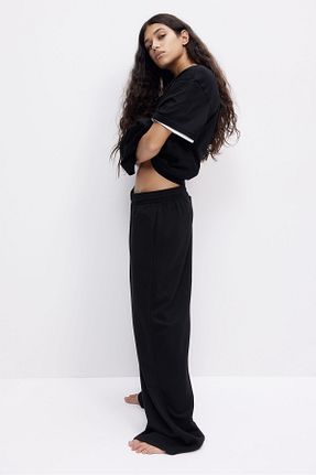 تیشرت مشکی زنانه یقه دوچرخه H&M - کد 859072223