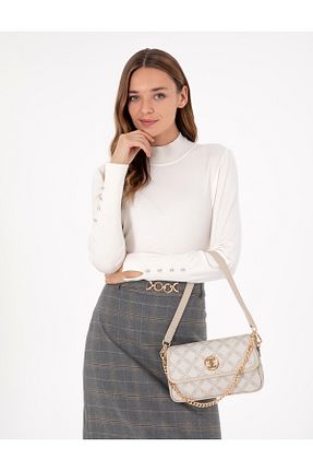 کیف دوشی سفید زنانه چرم مصنوعی Pierre Cardin - کد 878139735