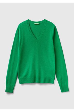 پلیور سبز زنانه ساده United Colors of Benetton - کد 772837160
