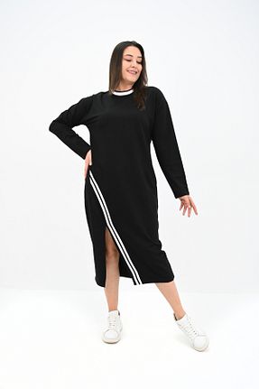 لباس سایز بزرگ مشکی زنانه پلی استر Koza Butik - کد 878200573