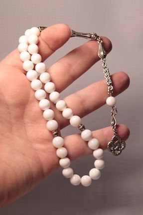 تسبیح سفید سنگ طبیعی CessNova - کد 878159208