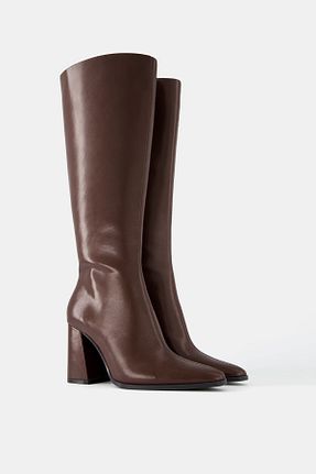 چکمه زرشکی زنانه پلی اورتان Bershka - کد 843777817