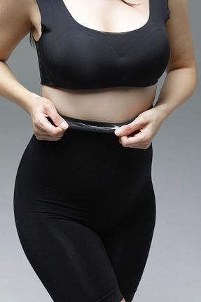 شلوارک و برمودا مشکی زنانه فاق بلند MİSTİRİK - کد 658777192