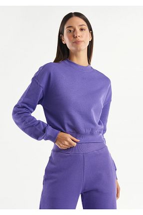 سوئیشرت بنفش زنانه ساده United Colors of Benetton - کد 795459197