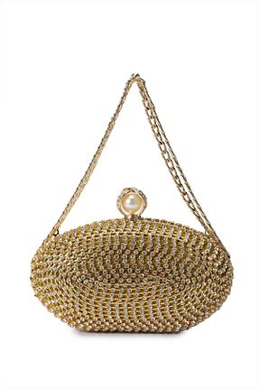 کیف دستی طلائی زنانه چرم مصنوعی Tamer Tanca - کد 878223715