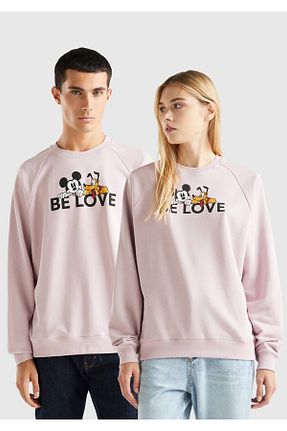 سوئیشرت صورتی زنانه چاپی United Colors of Benetton - کد 762908889