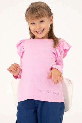 سوئیشرت صورتی بچه گانه ساده U.S. Polo Assn. - کد 878246101
