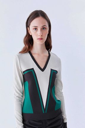 پلیور رنگی زنانه طرح دار Roman - کد 702107282