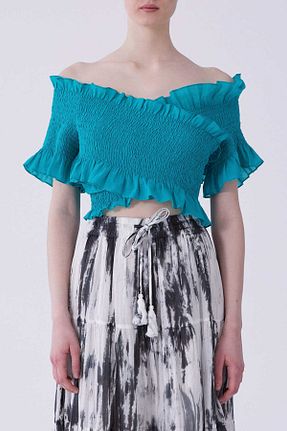 بلوز قهوه ای زنانه ساده Roman - کد 702065881