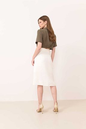 دامن بژ زنانه پارچه Roman - کد 827645996