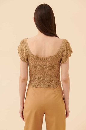 بلوز قهوه ای زنانه ساده Roman - کد 711583275