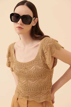 بلوز قهوه ای زنانه ساده Roman - کد 711583275