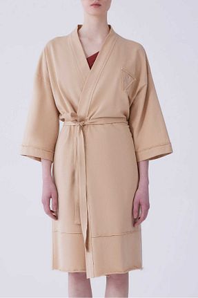کیمونو و کافتان بژ زنانه پنبه ای Roman - کد 701495597