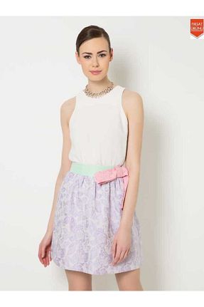 دامن سفید زنانه پارچه Roman - کد 822789784