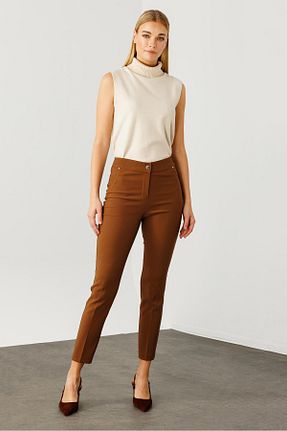 شلوار قهوه ای زنانه پارچه Moda İlgi - کد 878329780
