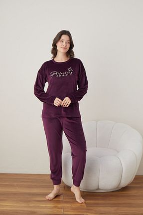 ست لباس راحتی بنفش زنانه ساده Lukitus - کد 759547069