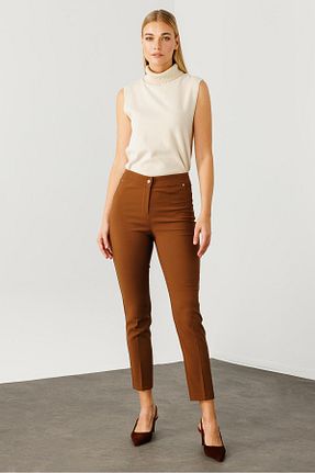 شلوار قهوه ای زنانه پارچه Moda İlgi - کد 878329780