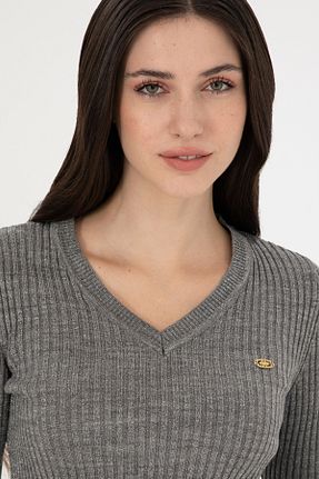 پلیور طوسی زنانه ساده U.S. Polo Assn. - کد 878318407