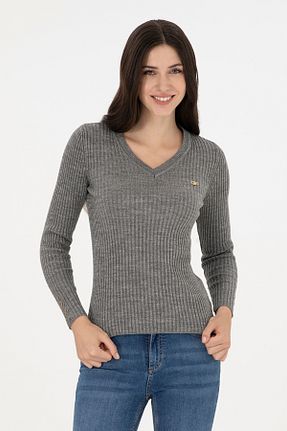 پلیور طوسی زنانه ساده U.S. Polo Assn. - کد 878318407