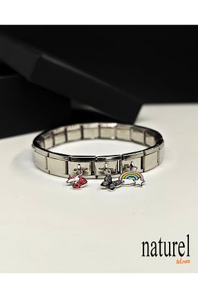 دستبند استیل (فولاد) متالیک زنانه استیل (فولاد) Naturel Tılsım - کد 753047056