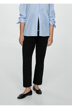 شلوار جین مشکی زنانه رگولار MANGO - کد 848895982