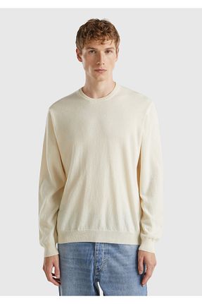 پلیور بژ مردانه ساده United Colors of Benetton - کد 848757691