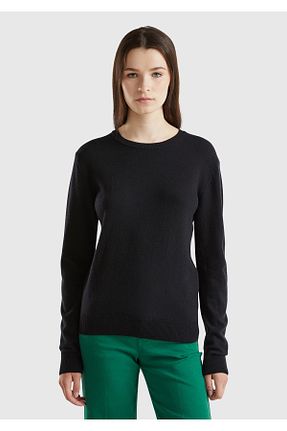 پلیور مشکی زنانه ساده United Colors of Benetton - کد 54581752