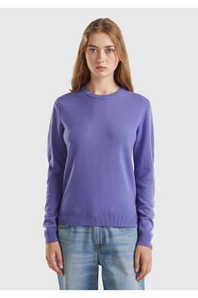 پلیور بنفش زنانه ساده United Colors of Benetton - کد 848757938