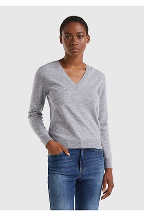 پلیور طوسی زنانه ساده United Colors of Benetton - کد 848706944